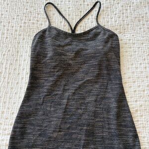 lululemon athletica Heathered Black Grey Strappy Tank Top